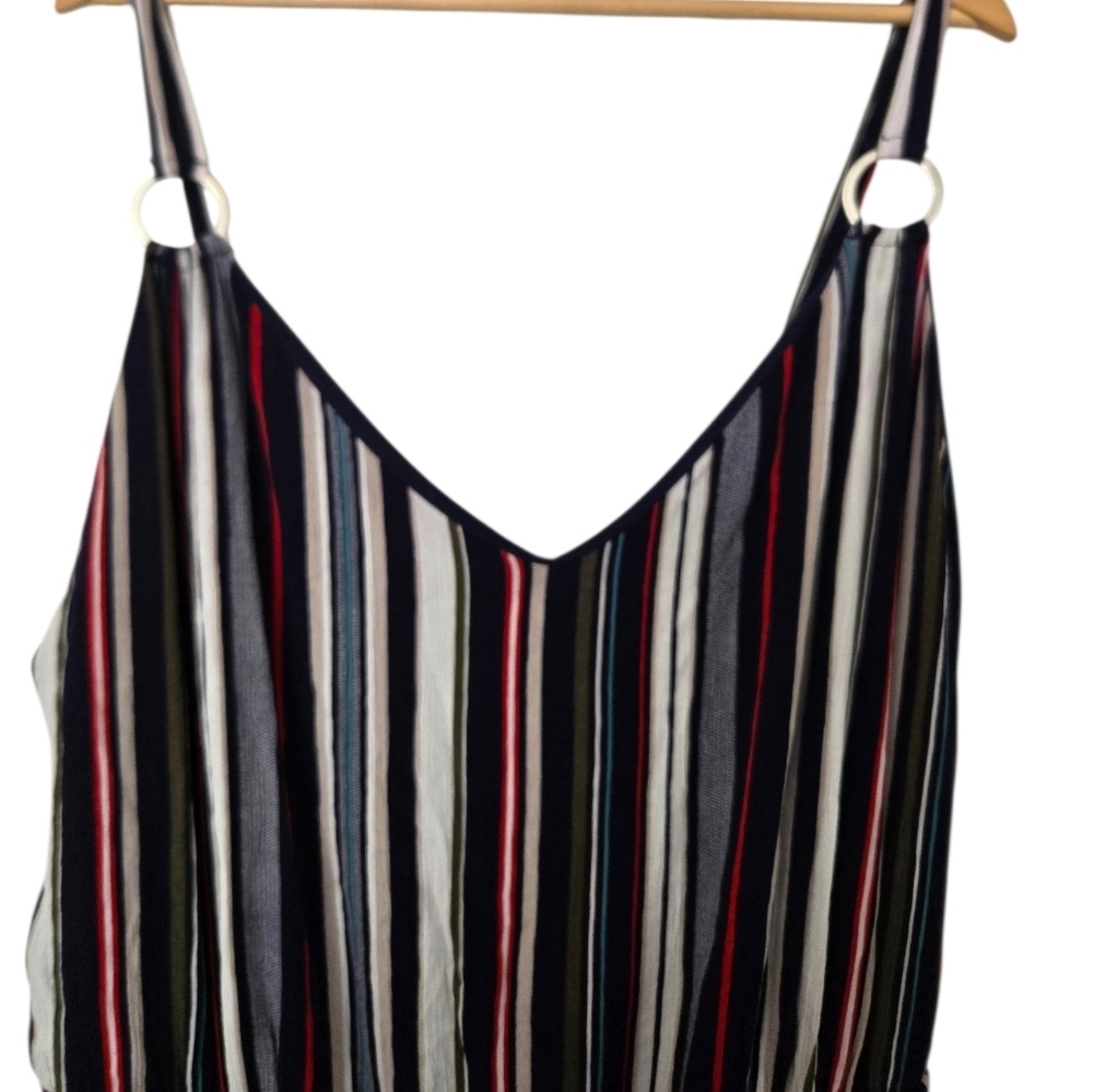 Planet Gold Striped Jumpsuit with Adjustable Straps Size 3x - Picture 4 of 6